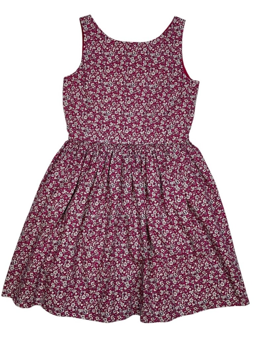 Polo Ralph Lauren Girls Floral Cotton Dress 10 Pink Sleeveless A-Line Pockets